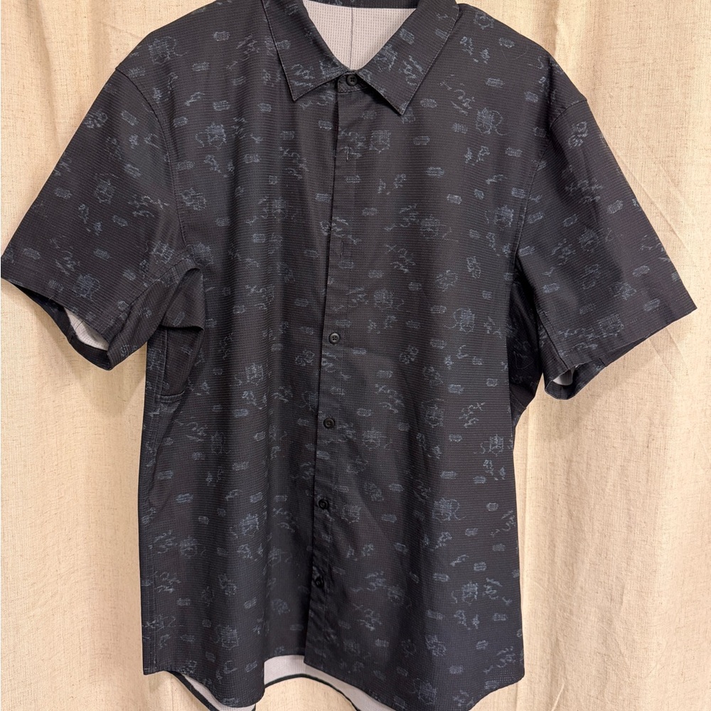 lululemon athletica Black Patterned Button Down Shirt